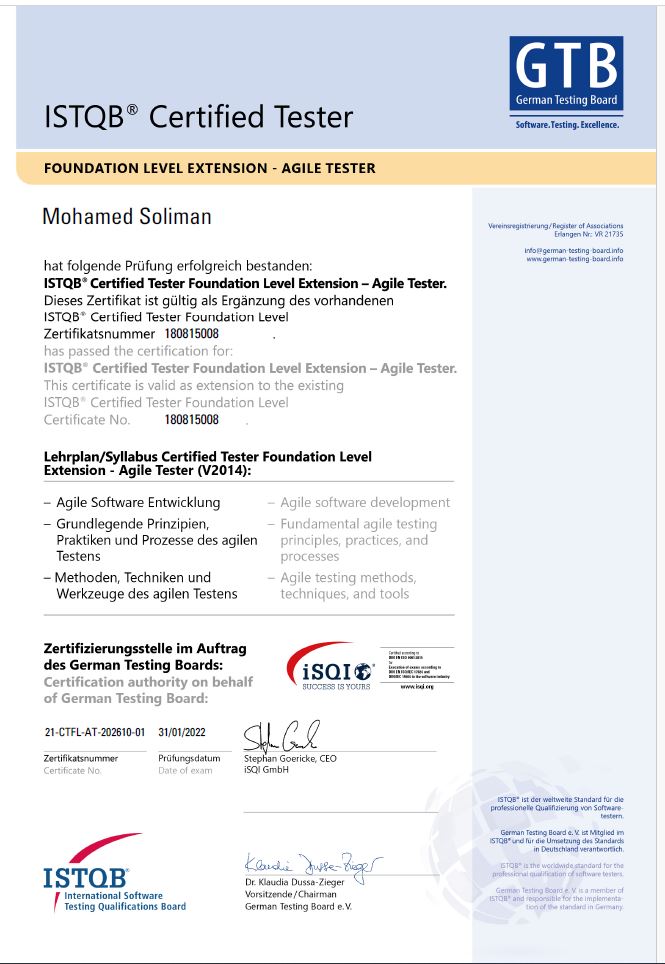 ISTQB Certified Tester