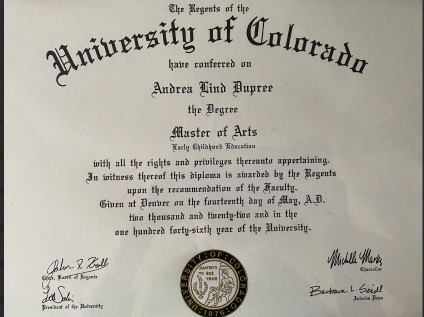 Colorado University Certificate
