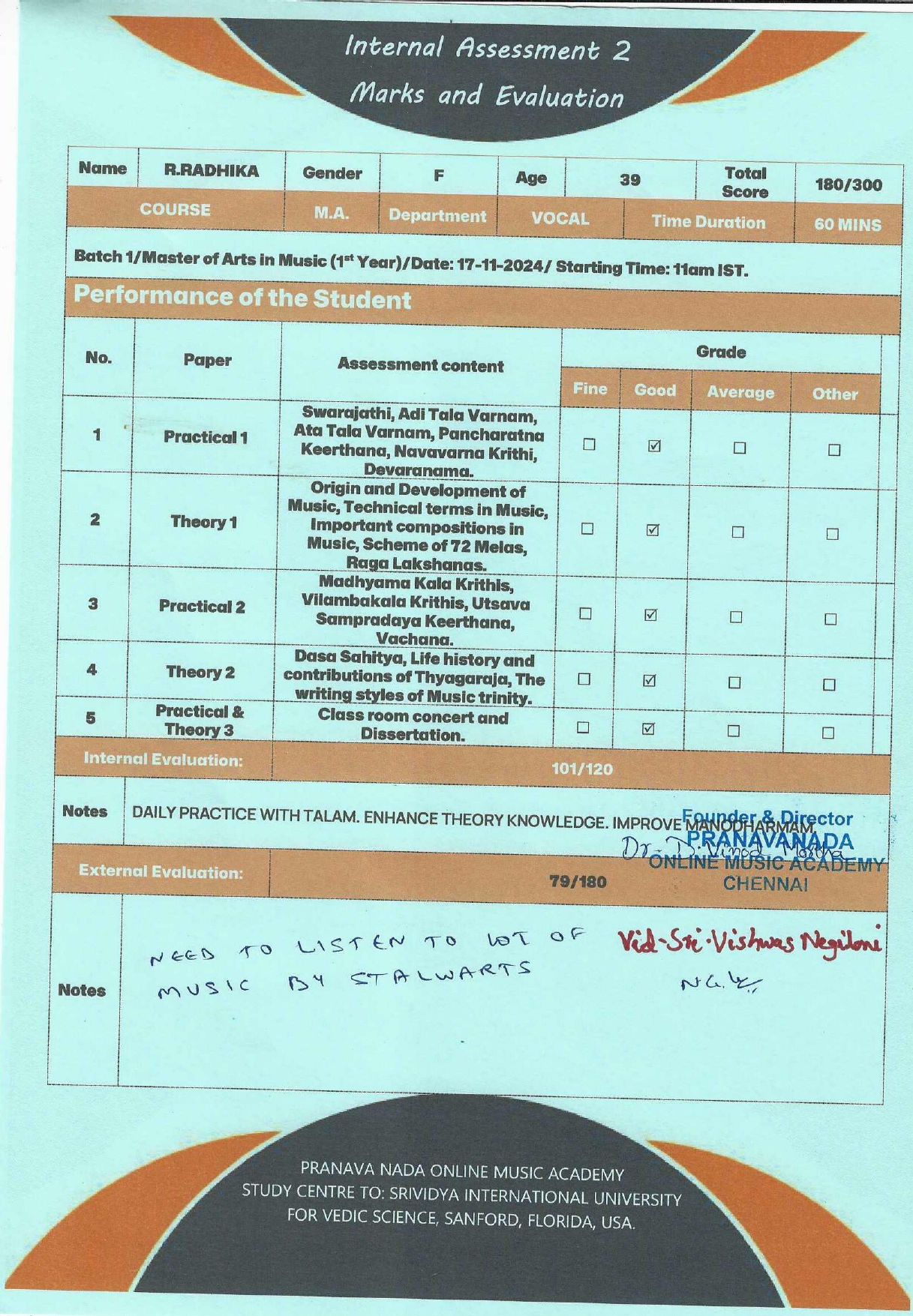 Certificate - Assements